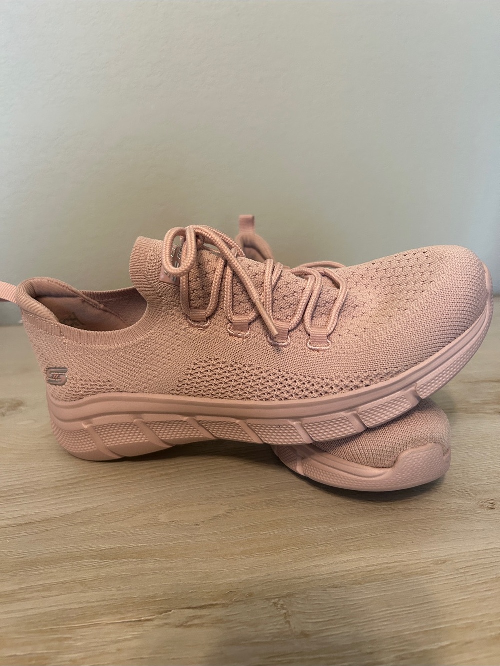 Skechers Women's Slip-On Knit Athletic Sneakers in Light Pink - Picture 2 of 12